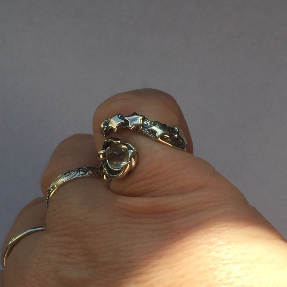STAR Goddess Ring Sterling Silver w/ Moonstone - Picture 6 of 7
